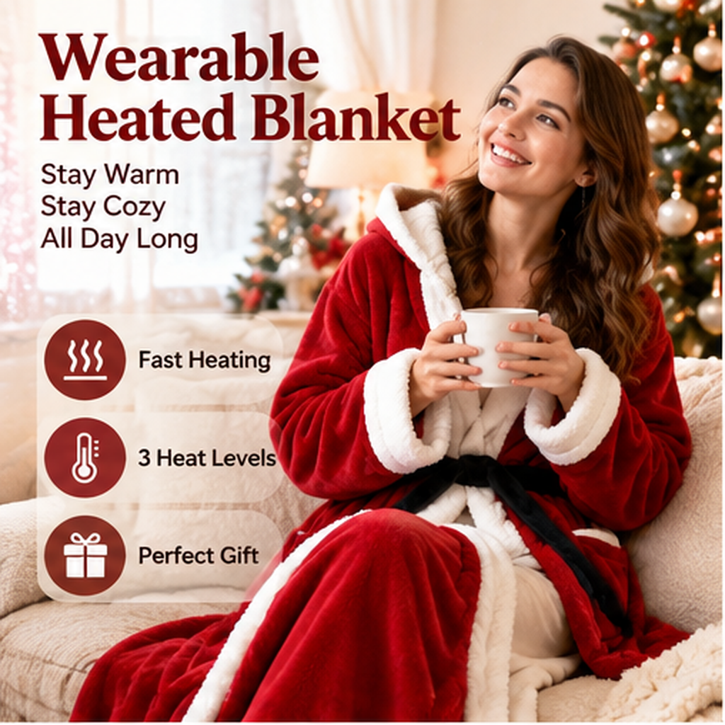 Wearable heated blanket