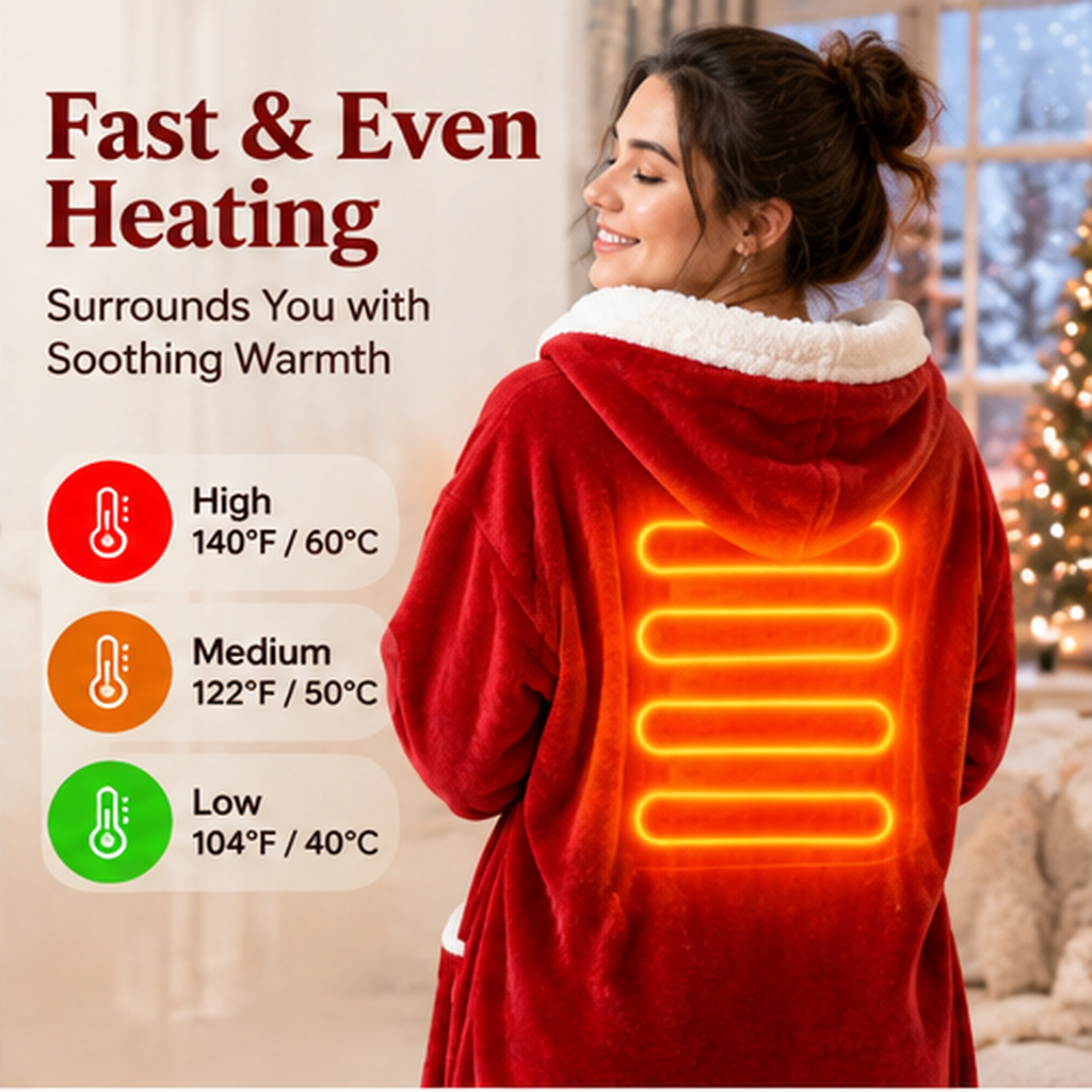 Wearable heated blanket